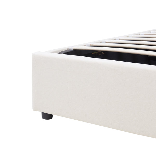 Letto imbottito Lunner con materasso [en.casa]