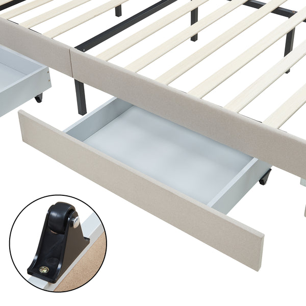 Letto imbottito Nofrenna con materasso in lino [en.casa]