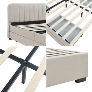 Letto imbottito Nofrenna con materasso in lino [en.casa]