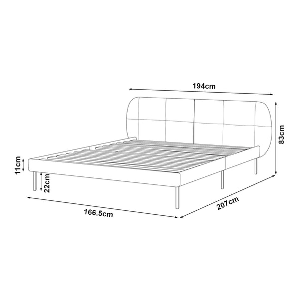 Letto Porvoo con Testiera e Materasso [en.casa]