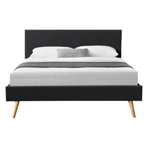 Struttura Letto Imbottito con Testiera Alta 140/160/180 x 200 cm Letto Matrimoniale con Rivestimento in Similpelle/Tessuto - Vari colori 