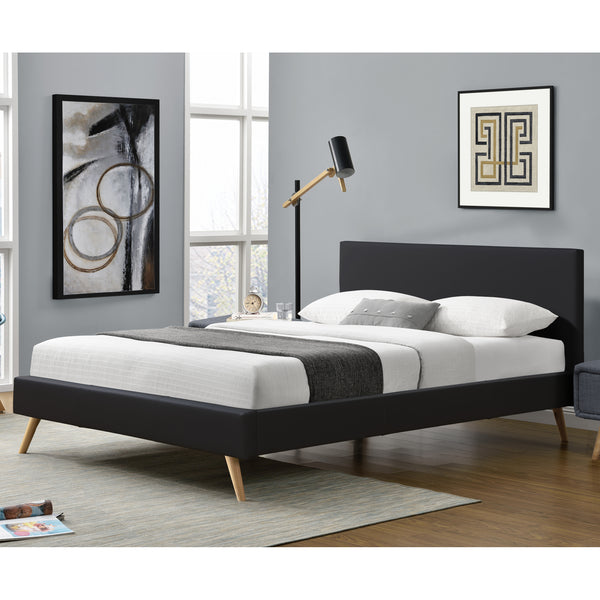 Struttura Letto Imbottito con Testiera Alta 140/160/180 x 200 cm Letto Matrimoniale con Rivestimento in Similpelle/Tessuto - Vari colori 