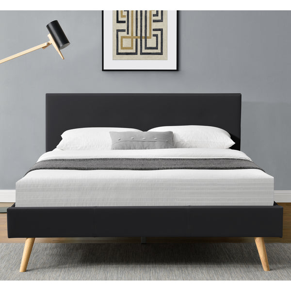 Struttura Letto Imbottito con Testiera Alta 140/160/180 x 200 cm Letto Matrimoniale con Rivestimento in Similpelle/Tessuto - Vari colori 