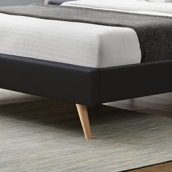 Struttura Letto Imbottito con Testiera Alta 140/160/180 x 200 cm Letto Matrimoniale con Rivestimento in Similpelle/Tessuto - Vari colori 