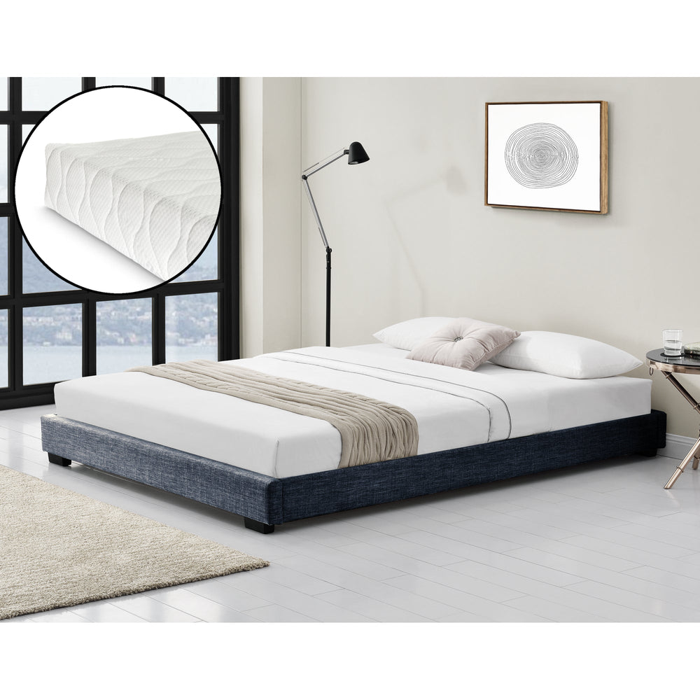 Letto imbottito Solingen in similpelle con materasso in schiuma fredda 90x200 cm Corium - premiumXL