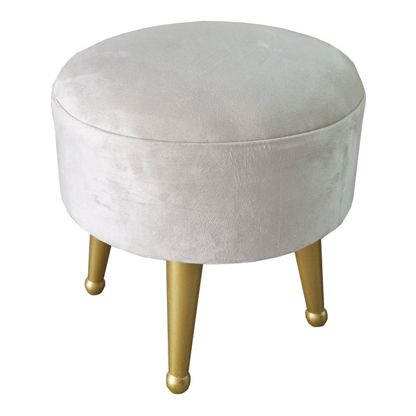 Sgabello Basso Laholm Pouf Rotondo Ø40 cm Effetto Velluto - Vari Colori [en.casa] 