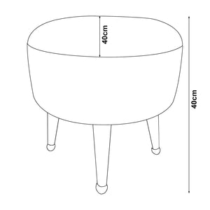 Sgabello Basso Laholm Pouf Rotondo Ø40 cm Effetto Velluto - Vari Colori [en.casa] 
