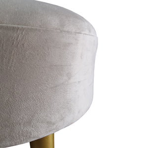 Sgabello Basso Laholm Pouf Rotondo Ø40 cm Effetto Velluto - Vari Colori [en.casa] 