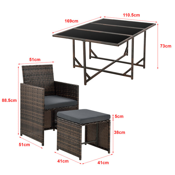 Set Pranzo Laredo per Esterni Mobili da Giardino [en.casa]