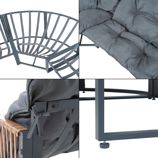 Set Salottino per Esterno Karg Divano Modulare a 3 pezzi e Tavolino casa.pro 