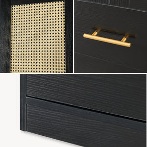 Armadio da Guardaroba Larundi con 4 Ante e 2 Cassetti 216 x 80 x 52 cm [en.casa]