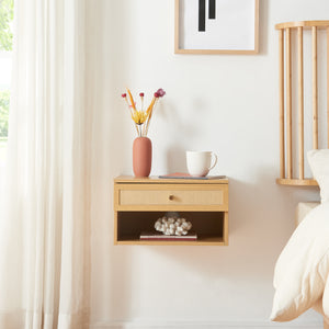 Comodino da Parete Eiker con Cassetto e Scomparto 40x32x23 cm [en.casa]