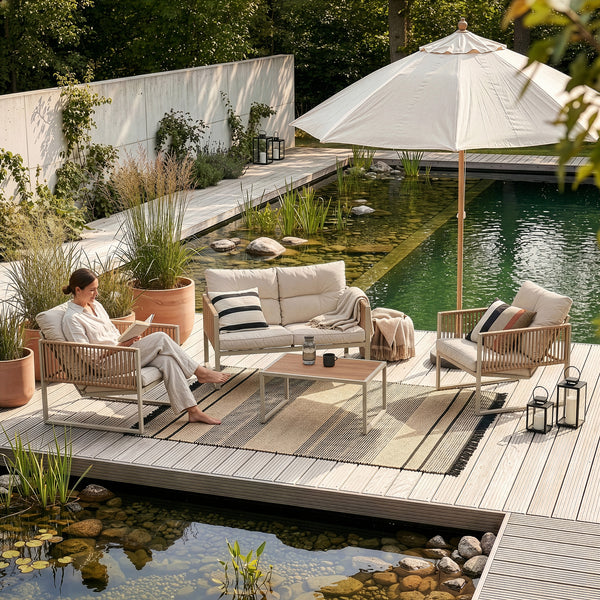 Set Salottino da Giardino Karg di 4 Mobili Tavolino Divano e 2 Poltrone casa.pro