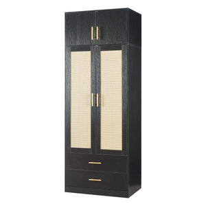 Armadio da Guardaroba Larundi con 4 Ante e 2 Cassetti 216 x 80 x 52 cm [en.casa]