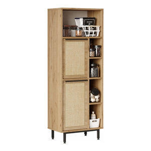 Armadio Kvænangen Mobile Contenitore - Effetto Rovere / Rattan [en.casa]