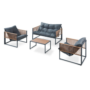 Set Salottino da Giardino Karg di 4 Mobili Tavolino Divano e 2 Poltrone casa.pro