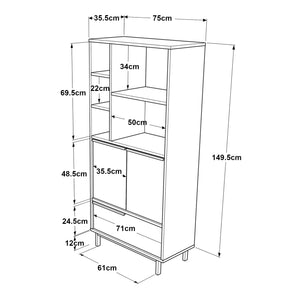 Mobile da cucina Kvænangen effetto quercia/effetto rattan [en.casa]