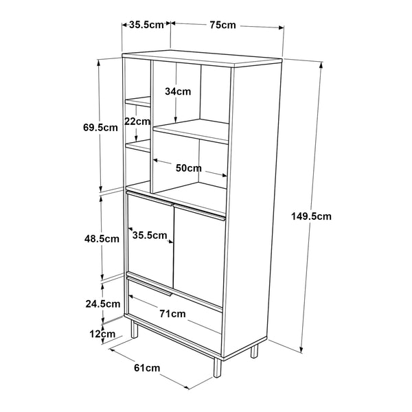 Mobile da cucina Kvænangen effetto quercia/effetto rattan [en.casa]
