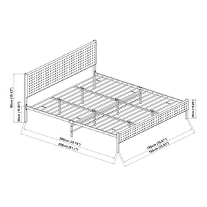 Letto in metallo Linköping con testiera rettangolare [en.casa]