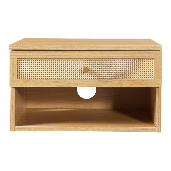 Comodino da Parete Eiker con Cassetto e Scomparto 40x32x23 cm [en.casa]