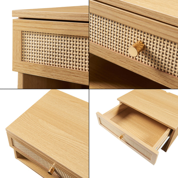 Comodino da Parete Eiker con Cassetto e Scomparto 40x32x23 cm [en.casa]