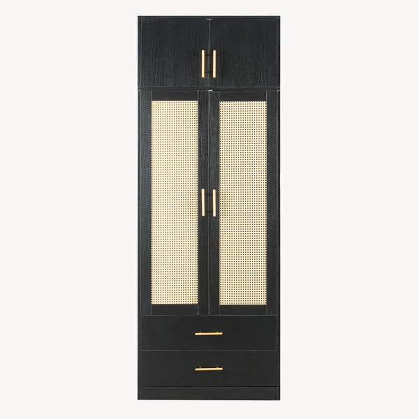 Armadio da Guardaroba Larundi con 4 Ante e 2 Cassetti 216 x 80 x 52 cm [en.casa]