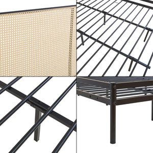 Letto in metallo Linköping con testiera ovale [en.casa]