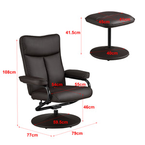 Poltrona Relax Imbottita Rivestito in Tessuto/Similpelle con Schienale Reclinabile e Poggiapiedi Poltrona in Design Moderno - Vari Colori