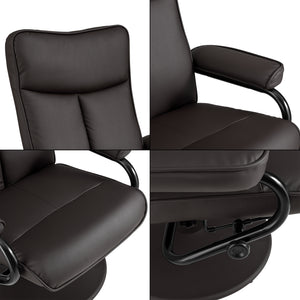 Poltrona Relax Imbottita Rivestito in Tessuto/Similpelle con Schienale Reclinabile e Poggiapiedi Poltrona in Design Moderno - Vari Colori