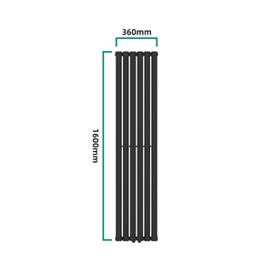 Termosifone Nore ad Acqua Calda Pannello Doppio con Elementi Tubolari 160 x 36 cm Nero [neu.haus] 