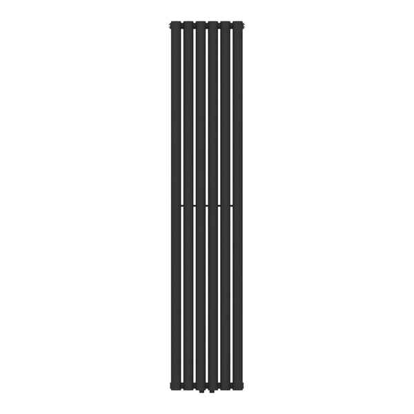 Termosifone Nore ad Acqua Calda Pannello Singolo con Elementi Tubolari 180 x 36 cm Nero [neu.haus] 