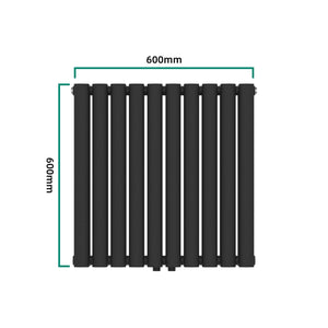 Termosifone Nore ad Acqua Calda Pannello Doppio con Elementi Tubolari 60 x 60 cm Nero [neu.haus] 
