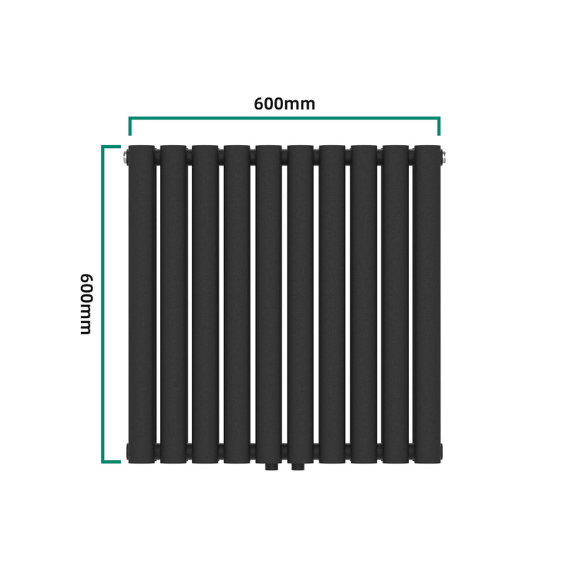 Schizzo in scala Termosifone Nore ad Acqua Calda Pannello Doppio con Elementi Tubolari 60 x 60 cm Nero [neu.haus] 
