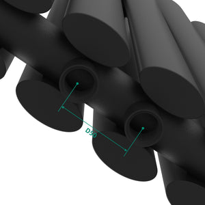 Termosifone Nore ad Acqua Calda Pannello Doppio con Elementi Tubolari 60 x 60 cm Nero [neu.haus] 