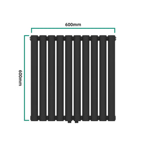 Design termosifone a tubi Nore Nero 60x60cm Monostrato 449W [neu.haus]