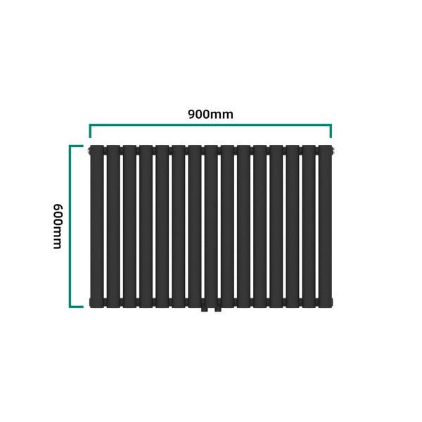 Termosifone Nore ad Acqua Calda Pannello Doppio con Elementi Tubolari 60 x 90 cm Nero [neu.haus] 