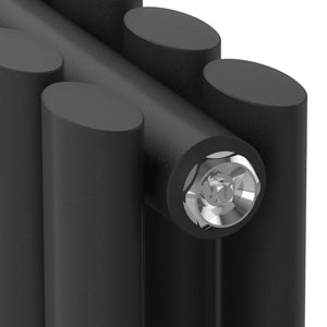 Termosifone Nore ad Acqua Calda Pannello Doppio con Elementi Tubolari 60 x 90 cm Nero [neu.haus] 
