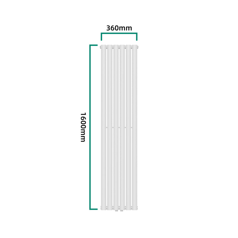 Schizzo in scala Termosifone Nore ad Acqua Calda Pannello Doppio con Elementi Tubolari 160 x 36 cm Bianco [neu.haus] 