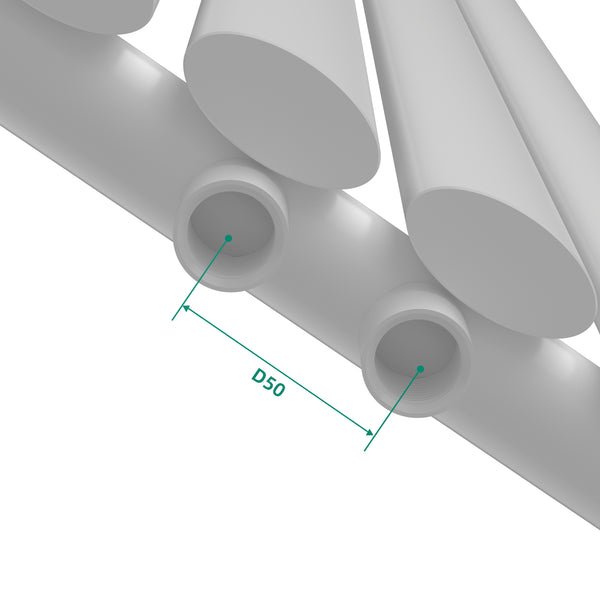 Termosifone Nore ad Acqua Calda Pannello Singolo con Elementi Tubolari 180 x 24 cm - Bianco [neu.haus] 