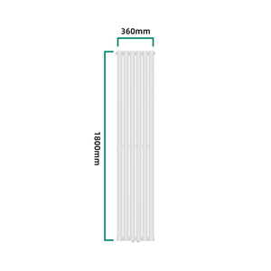 Design termosifone a tubi Nore Bianco 180x36cm Monostrato 707W [neu.haus]