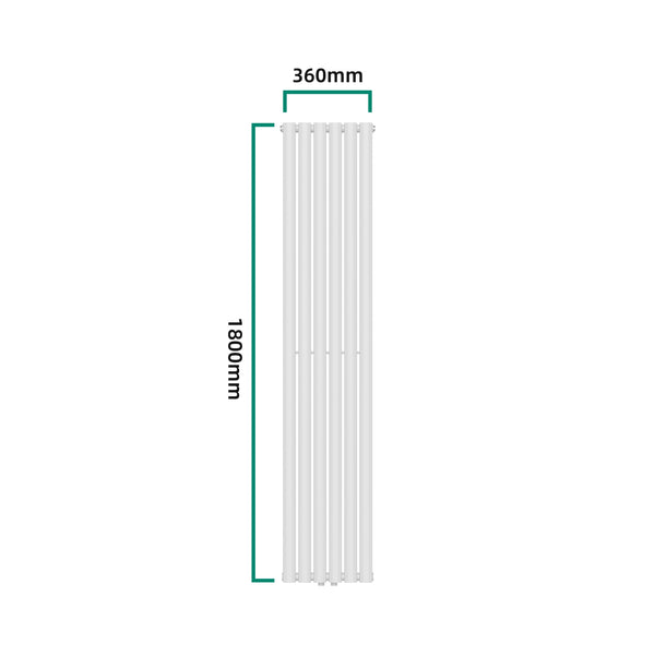 Design termosifone a tubi Nore Bianco 180x36cm Monostrato 707W [neu.haus]