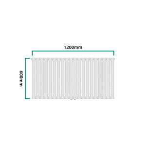 Termosifone Nore ad Acqua Calda Pannello Singolo con Elementi Tubolari 60 x 120 cm - Bianco [neu.haus] 