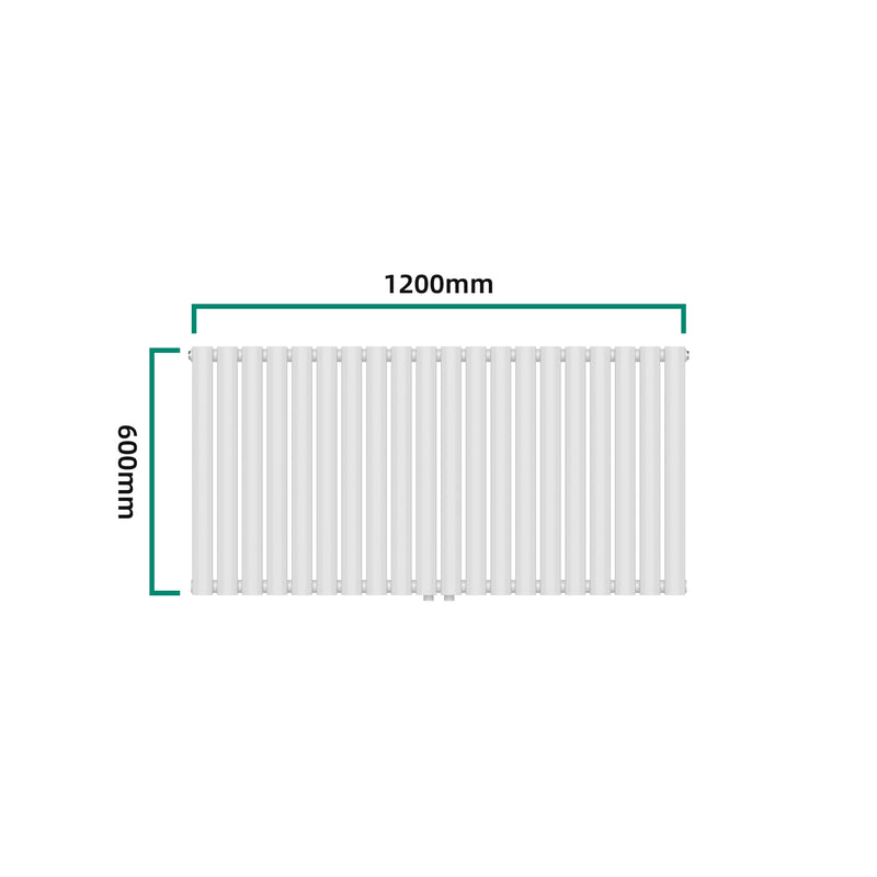 Schizzo in scala Termosifone Nore ad Acqua Calda Pannello Singolo con Elementi Tubolari 60 x 120 cm - Bianco [neu.haus] 