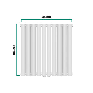 Termosifone Nore ad Acqua Calda Pannello Doppio con Elementi Tubolari 60 x 60 cm Bianco [neu.haus] 