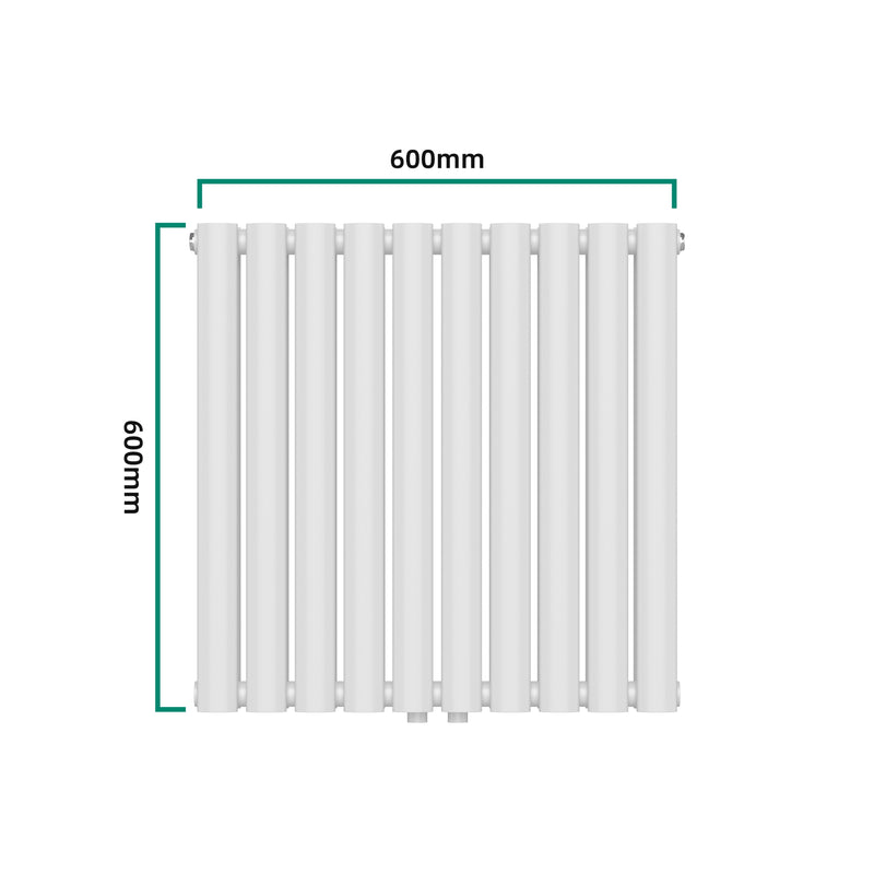 Schizzo in scala Termosifone Nore ad Acqua Calda Pannello Doppio con Elementi Tubolari 60 x 60 cm Bianco [neu.haus] 