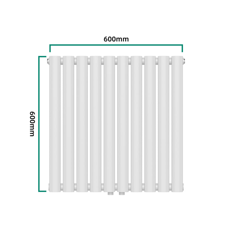 Schizzo in scala Termosifone Nore ad Acqua Calda Pannello Singolo con Elementi Tubolari 60 x 60 cm - Bianco [neu.haus] 