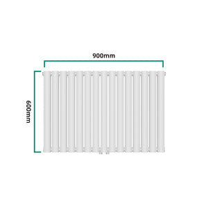 Termosifone Nore ad Acqua Calda Pannello Doppio con Elementi Tubolari 60 x 90 cm Bianco [neu.haus] 