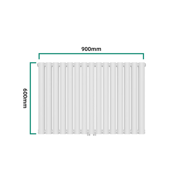 Termosifone Nore ad Acqua Calda Pannello Doppio con Elementi Tubolari 60 x 90 cm Bianco [neu.haus] 