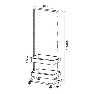 Appendiabiti su ruote Kumad 175x58x36 cm [en.casa]
