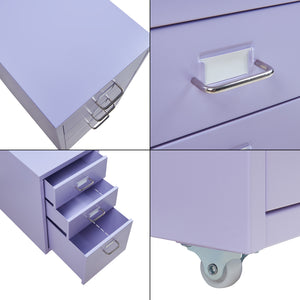 Cassettiera Kökar in Acciaio Mobile Archivio con 3 Cassetti e Rotelle - Vari Colori [en.casa]